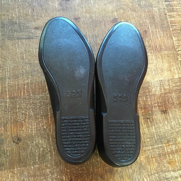 SAS San Antonio Shoes Ace Slip On Moccasin Mens 12W Black Leather Shoe Loafer - Picture 10 of 11